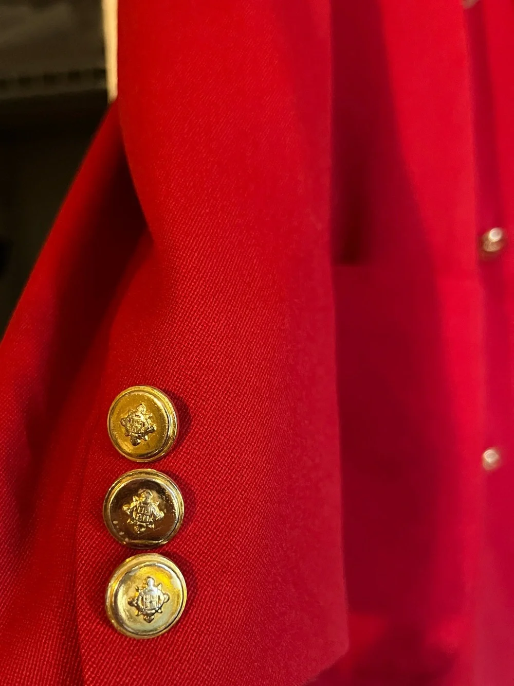 St Michael Double-Breasted Red Blazer - Tailored Women's Suit Jacket size 14/42